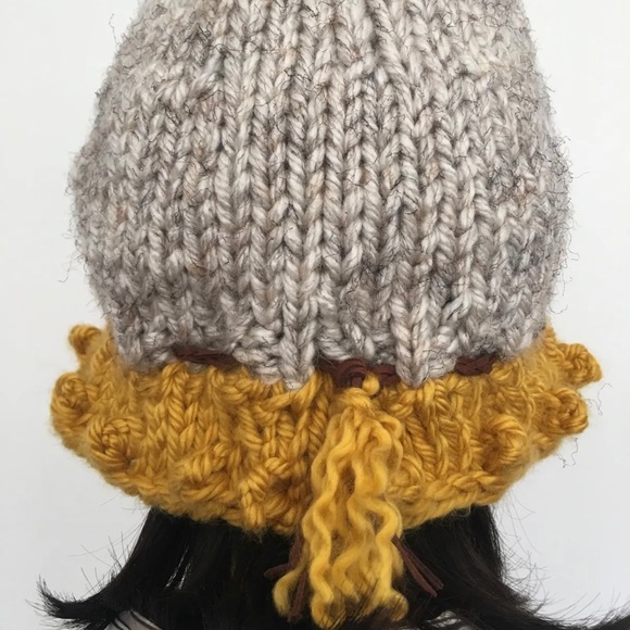 Hand Knits 2 Love Brim Hat Beanie Cap Bubbles Fringe Designer Semi Chunky Cozy main image 11